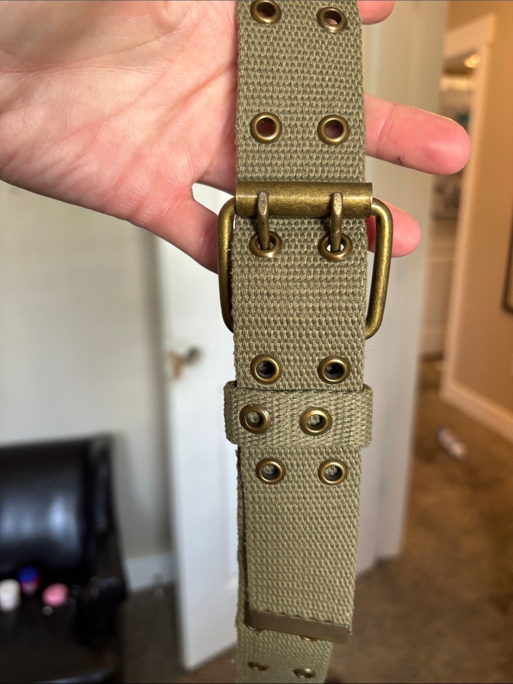 Canvas Belt with Brass Buckle
